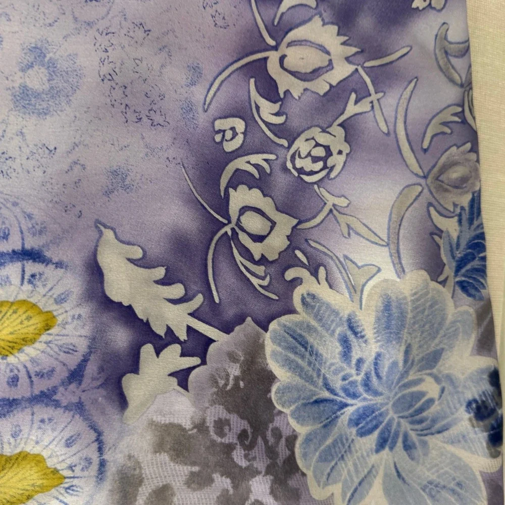 Silk‎ Scarf Blue/Purple floral